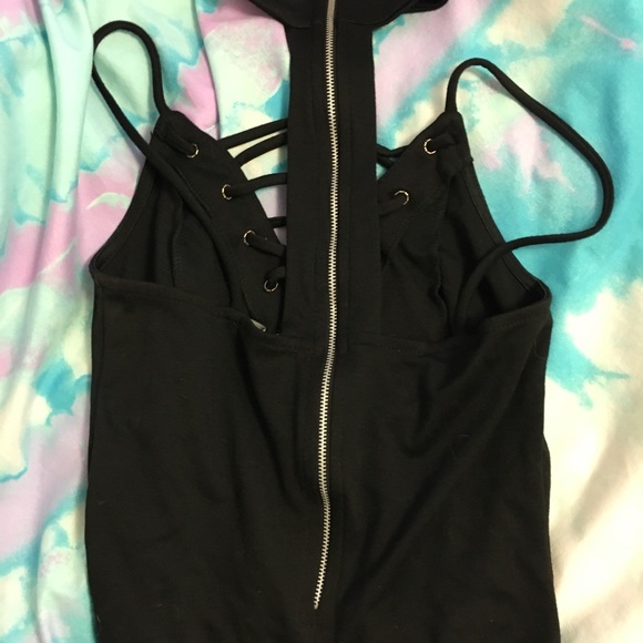 Black laceup bodysuit with choker - Picture 4 of 4